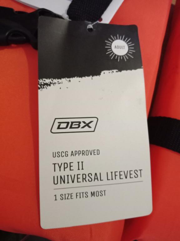 DBX Life Vest Type II Universal Adult Orange Overhead Life Jacket