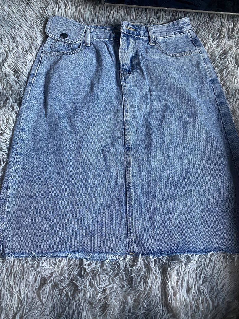 Denim Skirt, Fesyen Wanita, Pakaian 