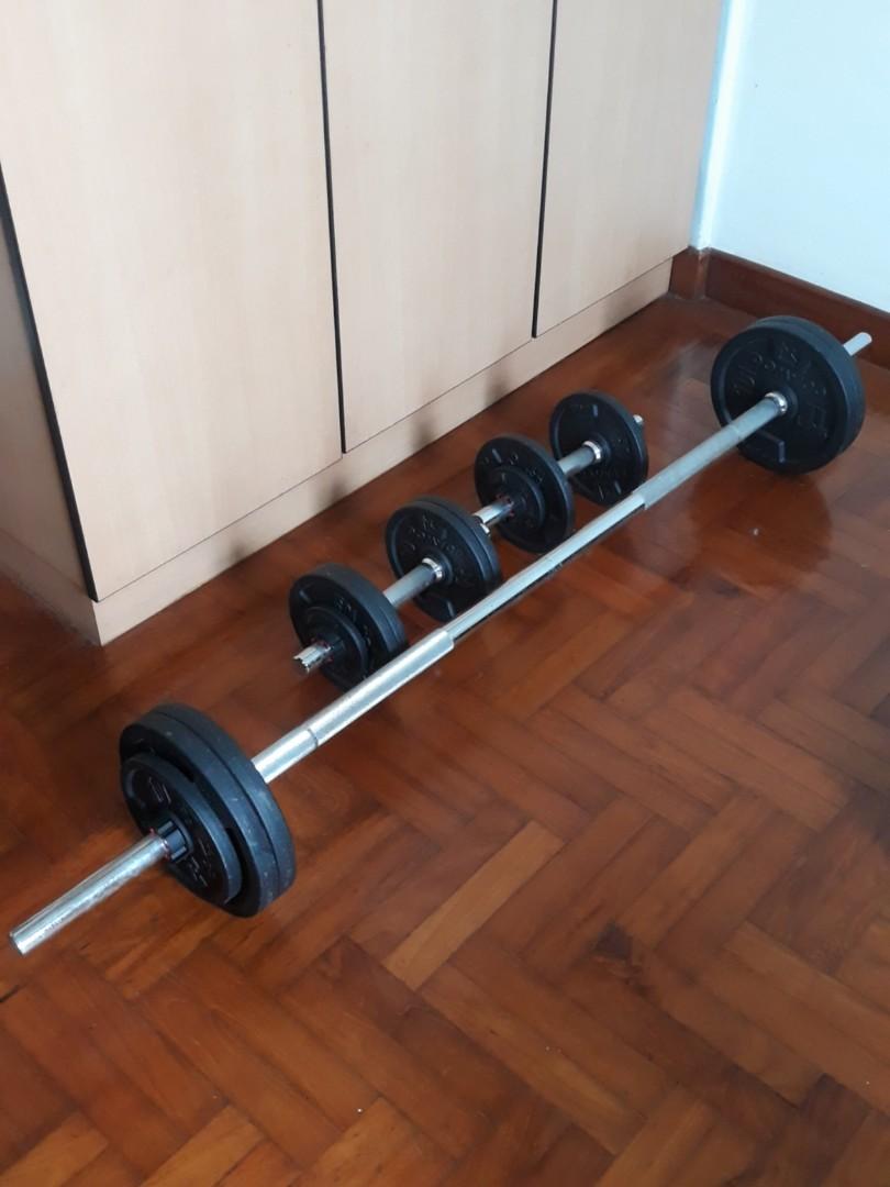 DOMYOS Weightlifting Kit 50kg Sports Equipment Exercise