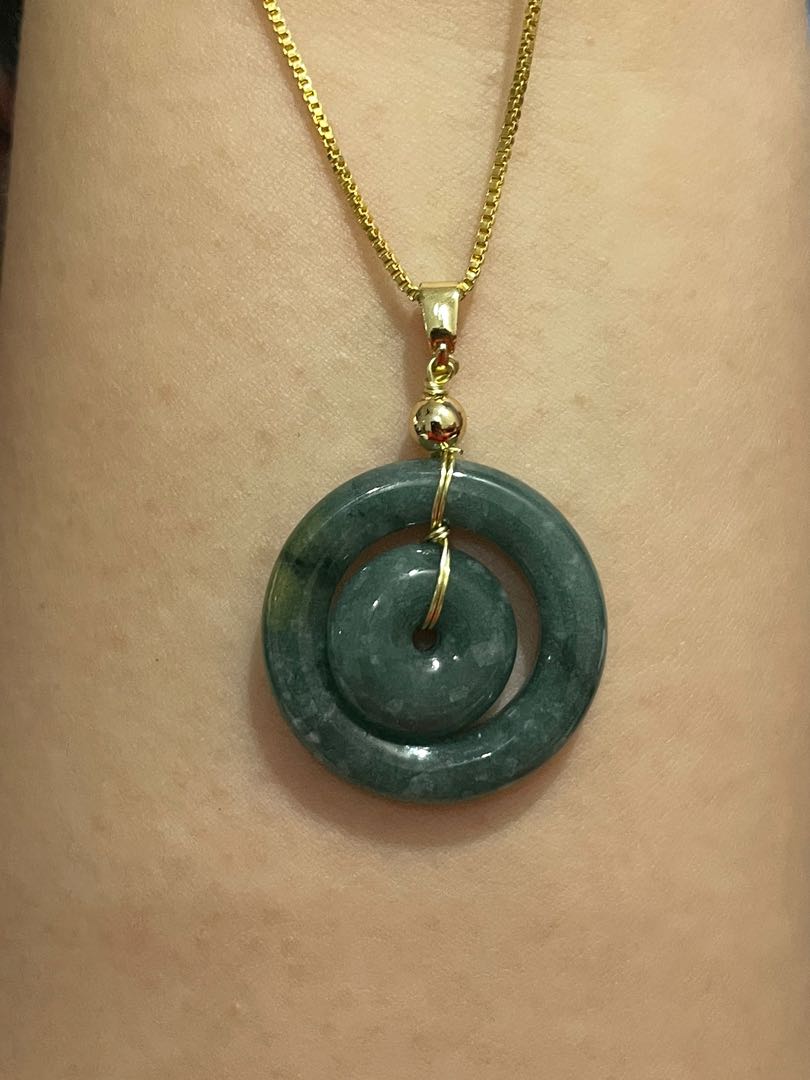 Jade ring pendant best sale