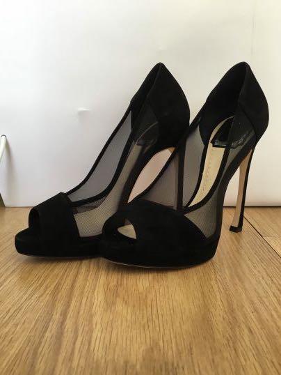 Mesh peep toe heels clearance