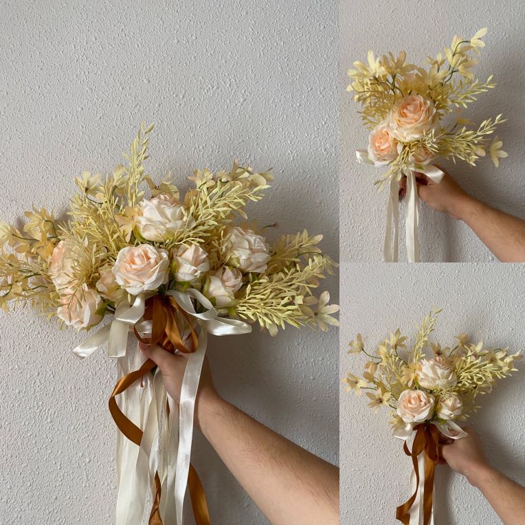 Faux flowers set (Yellow), Furniture & Home Living, Home Decor