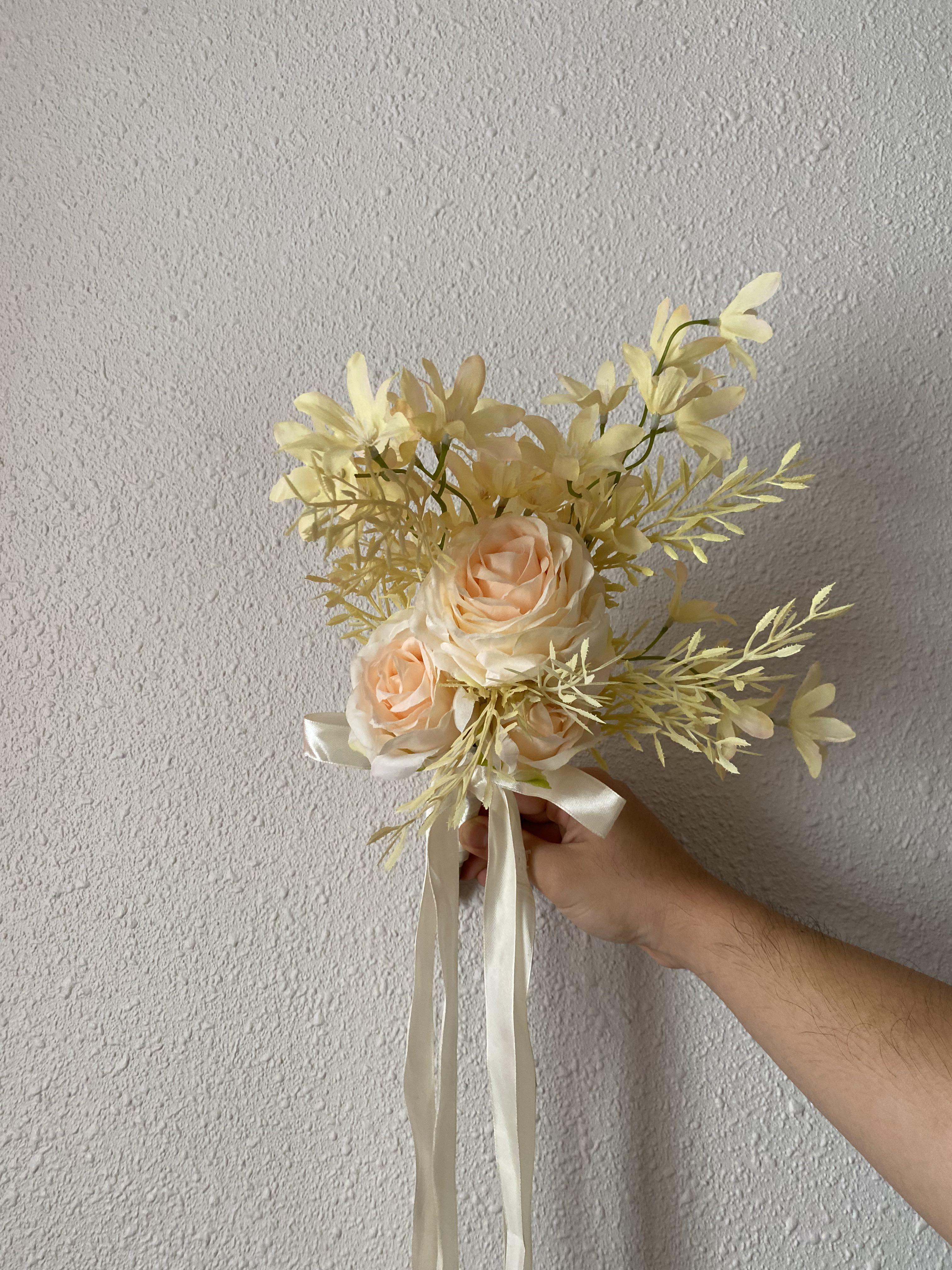 Faux flowers set (Yellow), Furniture & Home Living, Home Decor