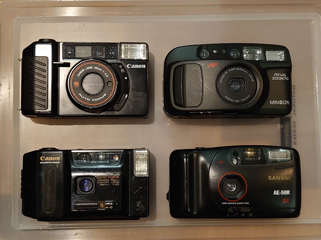 Film Camera Lot Canon, Minolta & Sansai, Photography, Cameras on Carousell