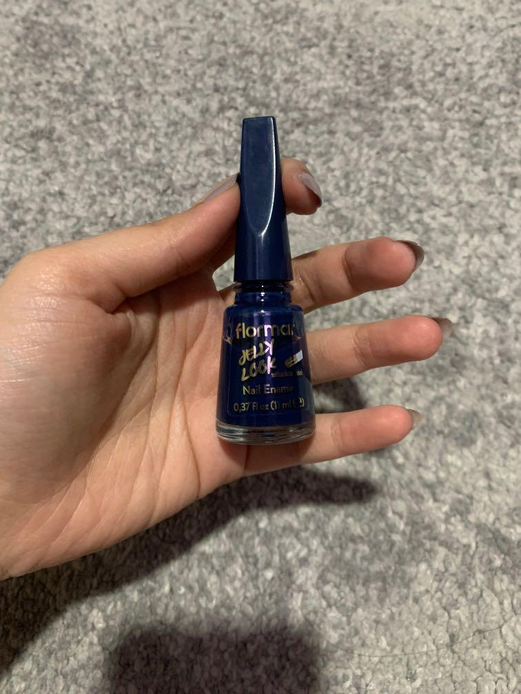 Kutek Flormar Jelly Look Nail Polish Biru Dongker Kesehatan