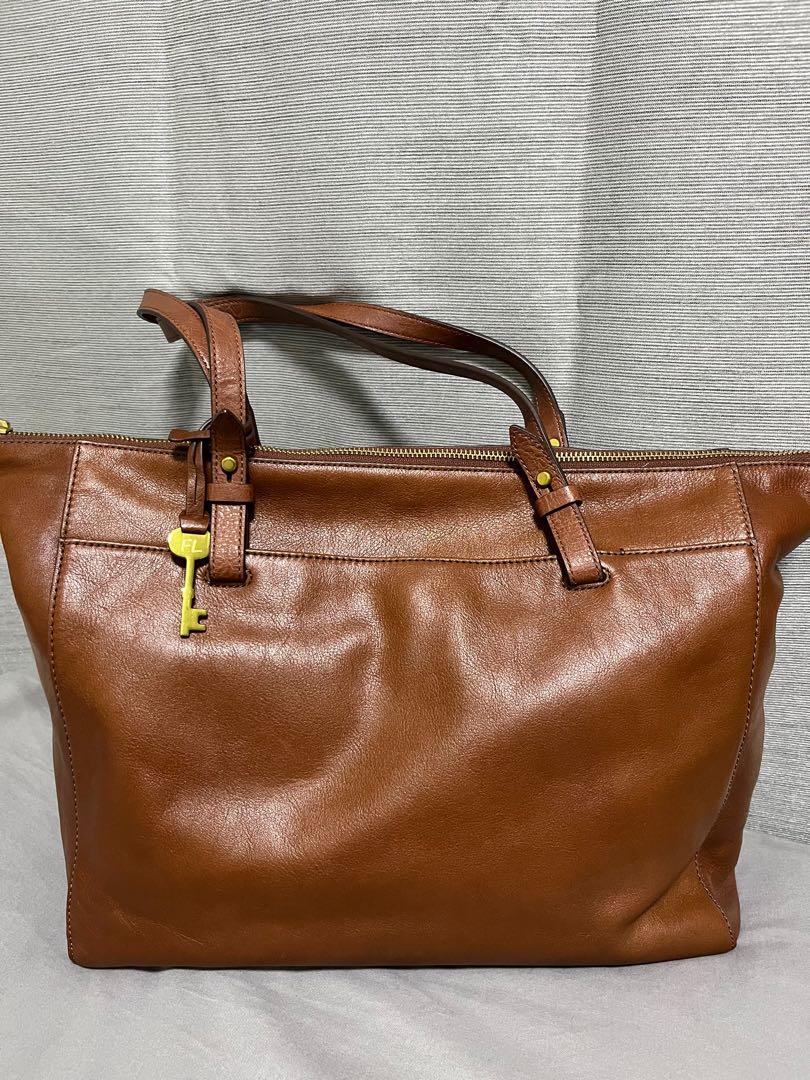 Fossil Leather Tote Bag, Women's Fashion, Bags & Wallets, Shoulder Bags ...