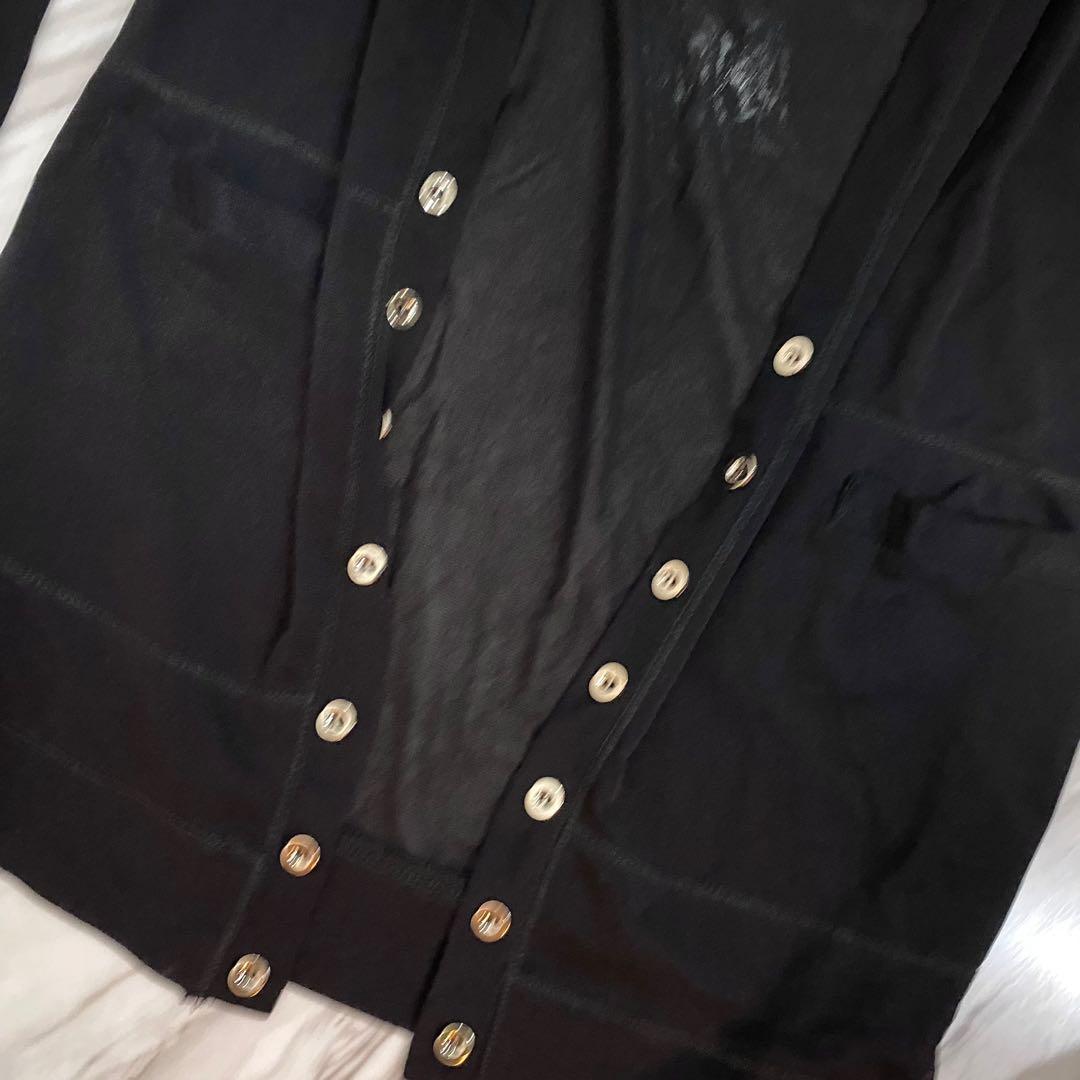 Chiffon black cardigan on sale