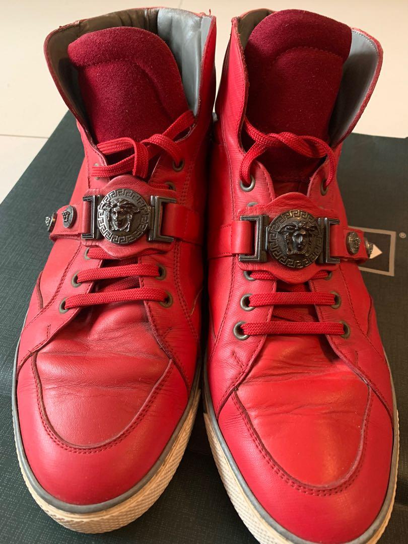 Gianni Versace Hi Cut Red Sneakers
