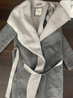 Grey Abercrombie Fall belted jacket