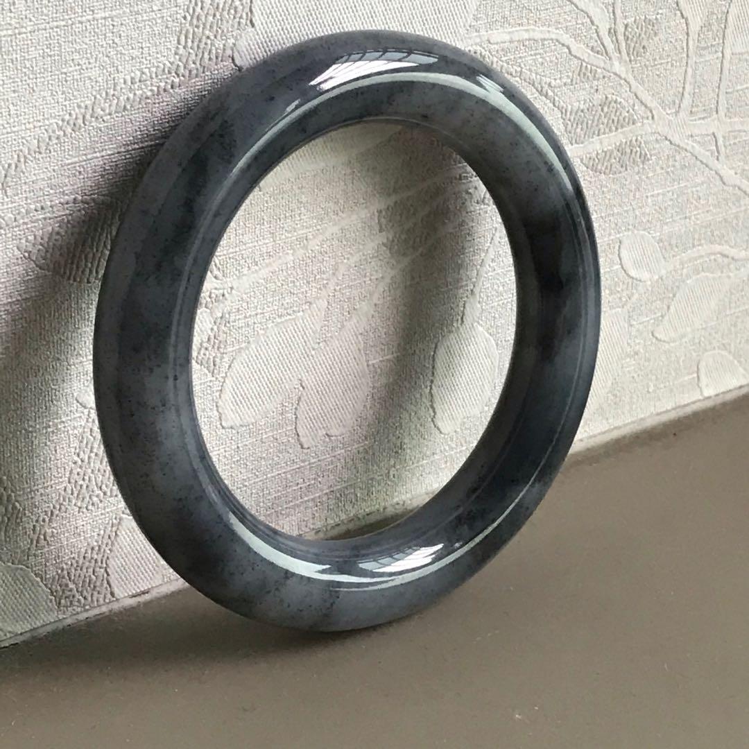 天然石高級水墨青花籽料 バングル(手镯) 逸品