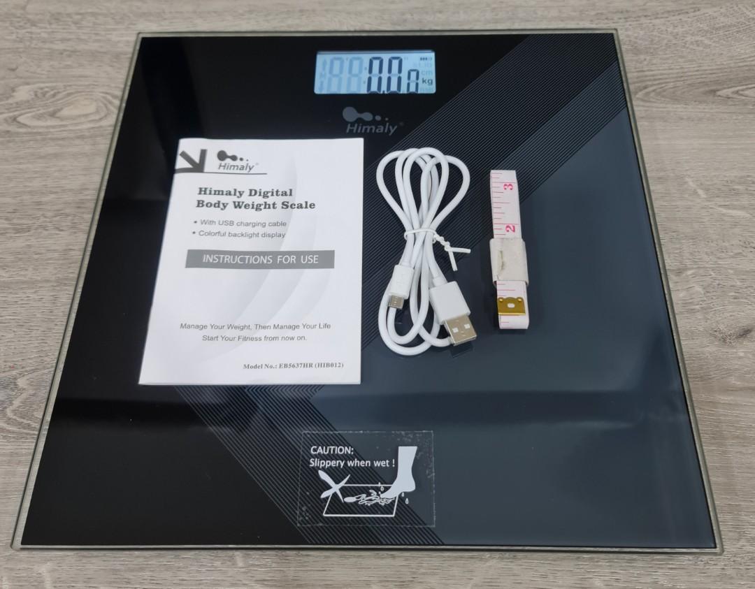 Himaly Digital Body Weight Scale, USB Rechargeable Bathroom Scale
