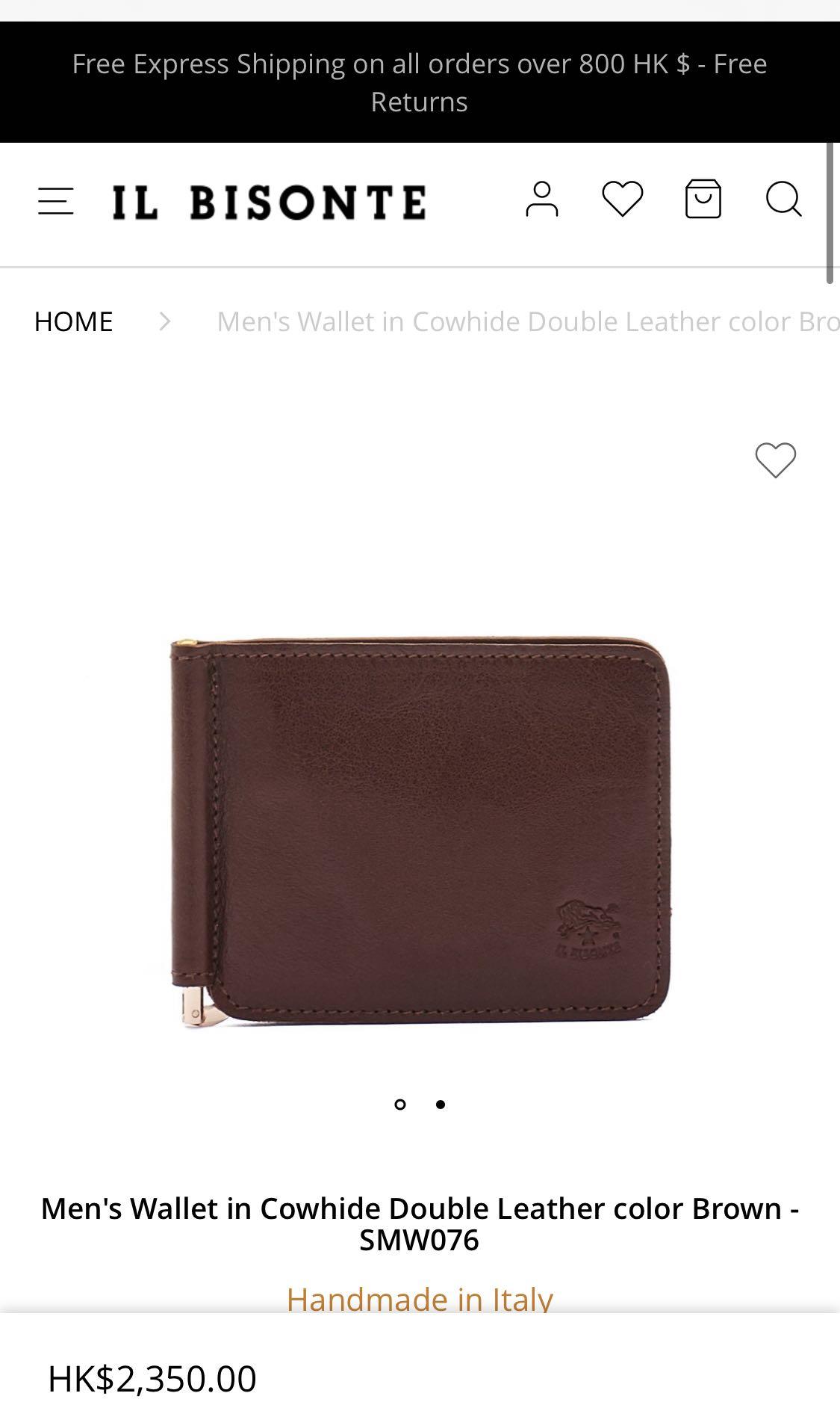 Il Bisonte Men's Leather Money Clip Wallet