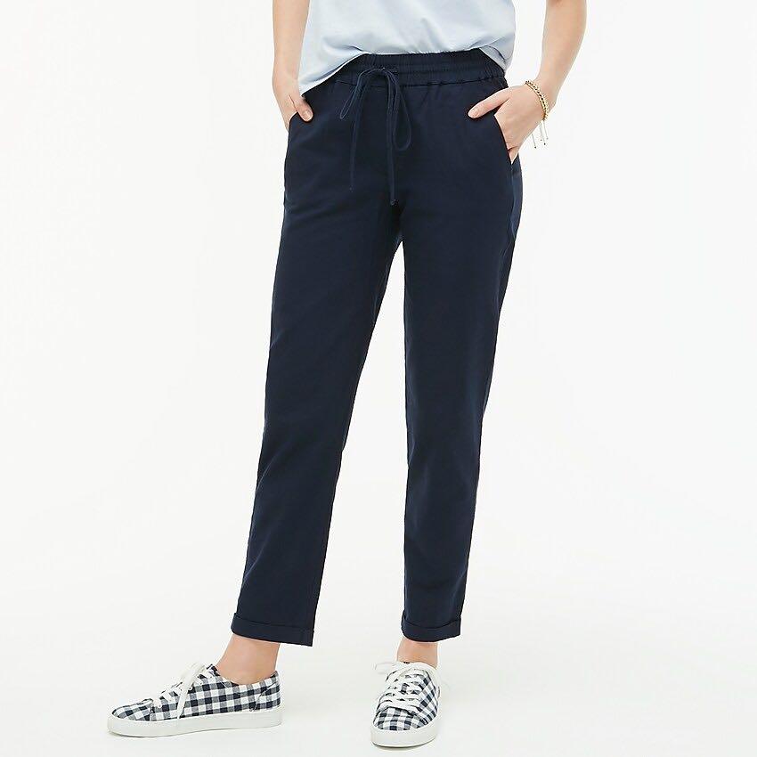 J crew linen cotton drawstring pant 2025