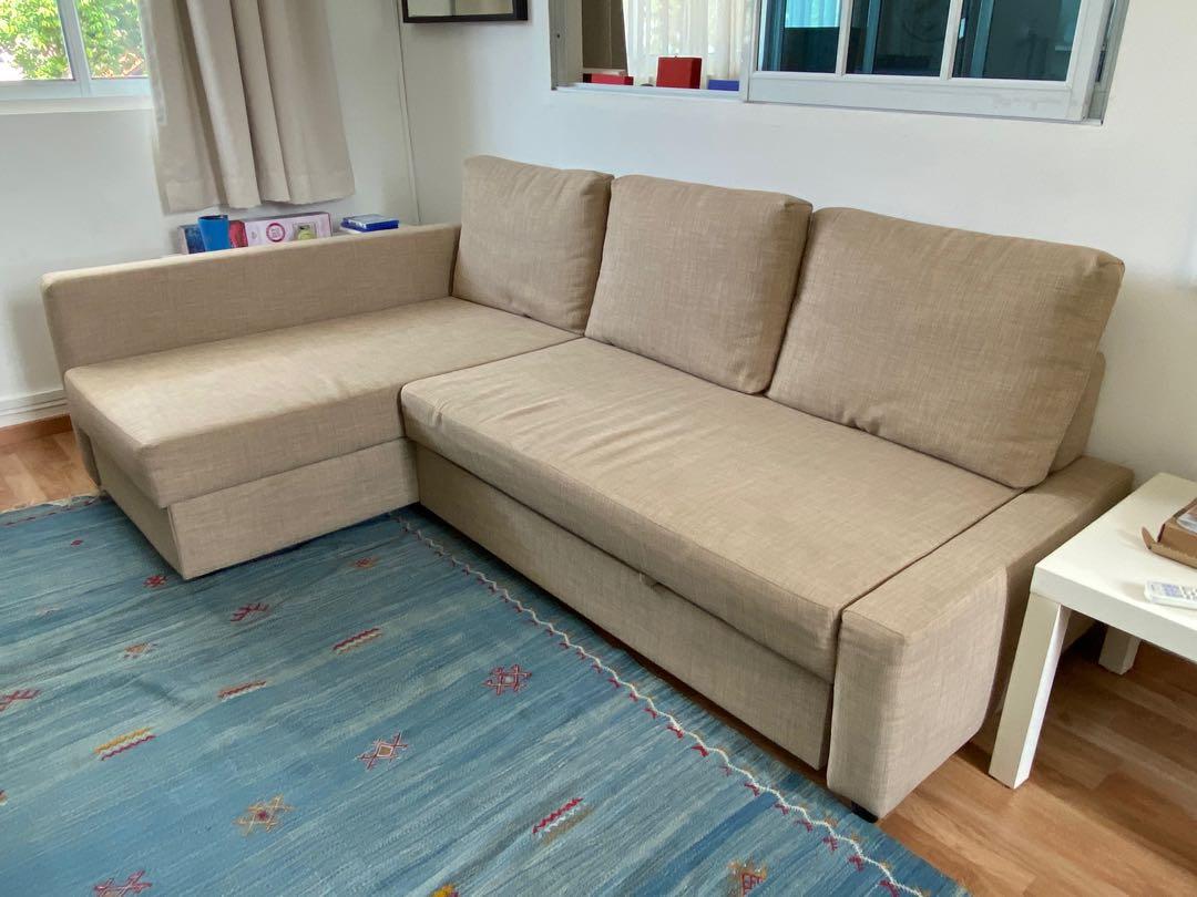 L Shaped Ikea Friheten Sofa gently used, Furniture & Home Living