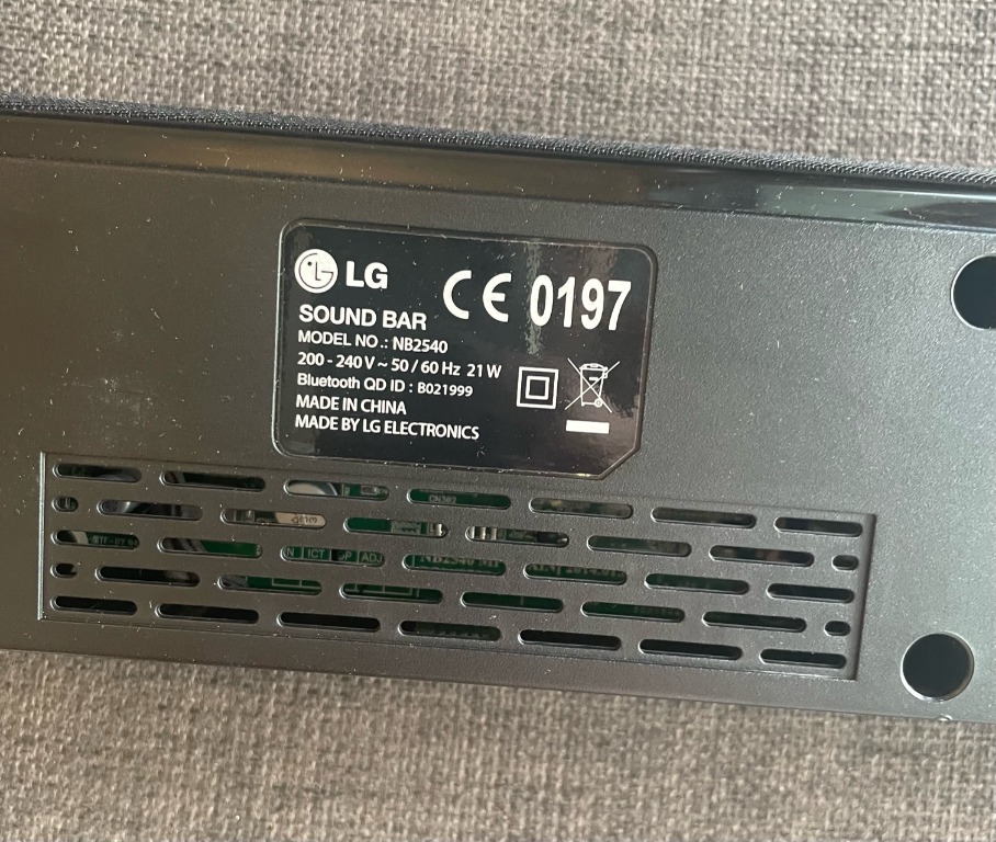 LG Sound Bar Model No. 2540 Audio Soundbars Speakers