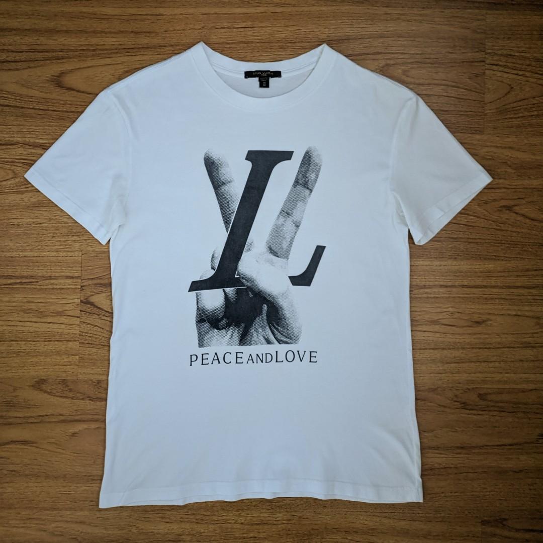 Louis Vuitton Black Cotton Peace and Love T-Shirt M Louis Vuitton