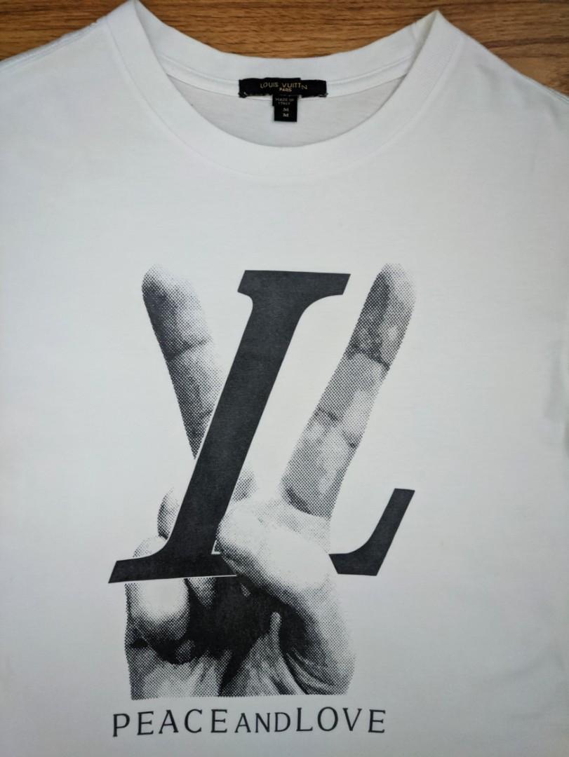 Louis Vuitton, #38658 Black White For Men Xxl Peace & Love Tee Shirt