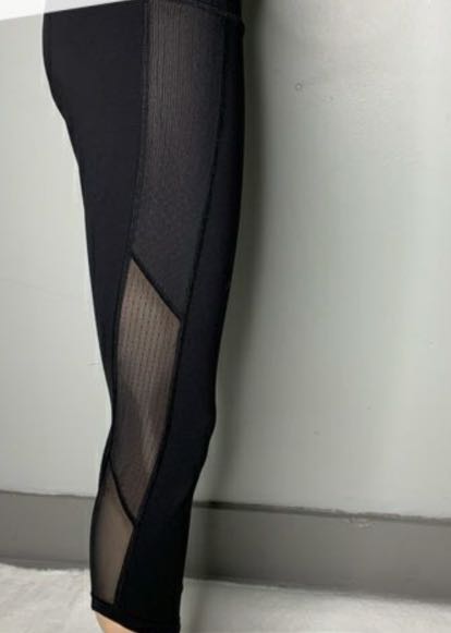 Lululemon Black Mesh Polka Dot Leggings