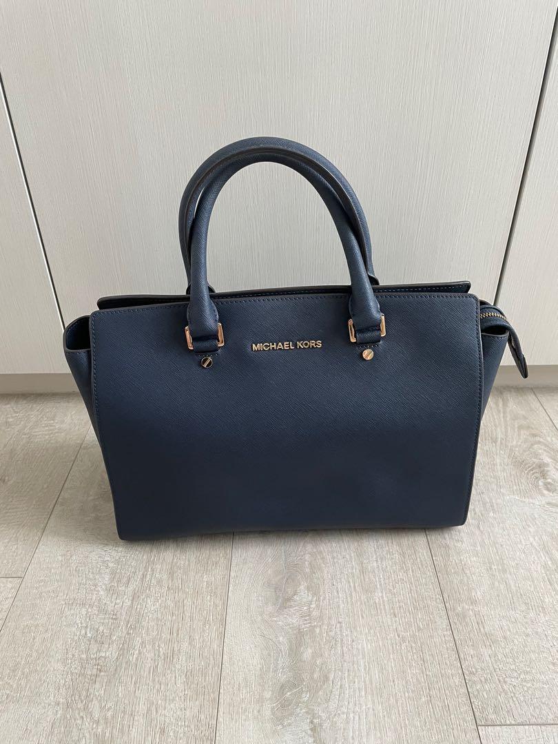 Selma saffiano leather medium satchel black store