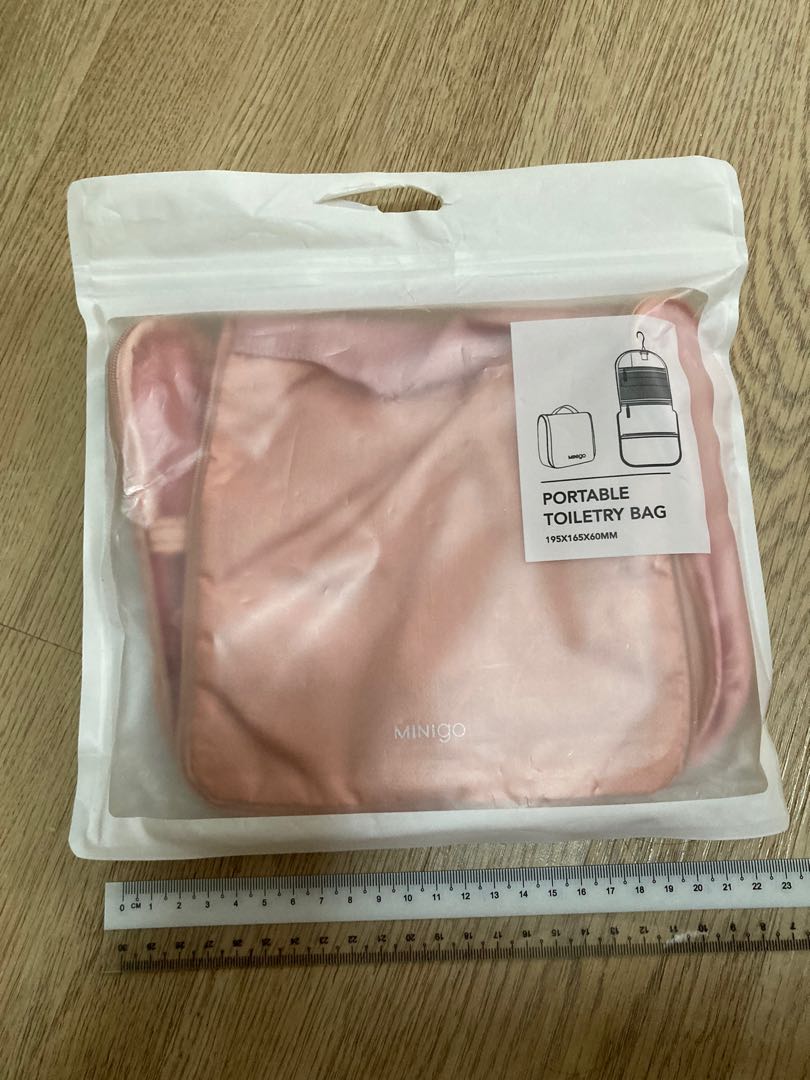 MINISO portable toiletry travel bag (sweet pink), Hobbies & Toys