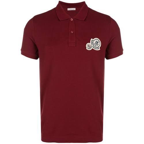 Burgundy moncler polo best sale