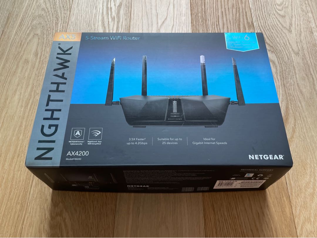  NETGEAR Nighthawk 5-Stream AX5 WiFi 6 Router (RAX43) � AX4200  Wireless Speed (Up to 4.2 Gbps)