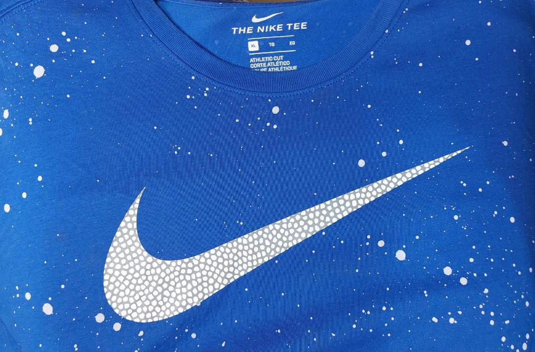 Nike Swoosh Blue Paint Splatter T Shirt, Men's Fashion, Tops & Sets