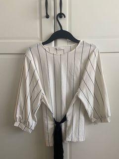 PADINI 綁帶條紋上衣
