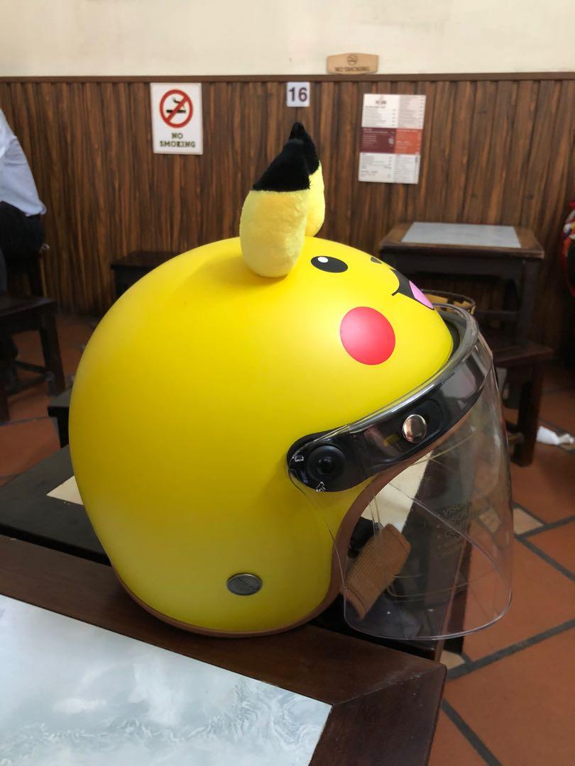 Pikachu motorcycle helmet, Motorcycles, Motorcycle Apparel on Carousell