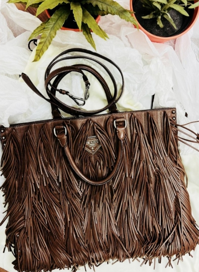 Prada Fringe Hand/Shoulder Bag, Luxury, Bags & Wallets on Carousell