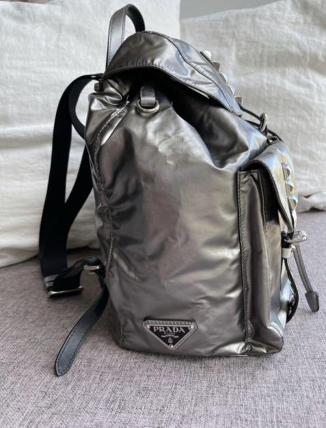 Prada 2024 silver backpack