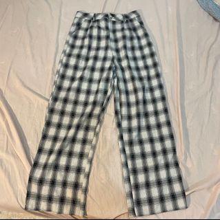 Queen Shop 格紋落地寬褲