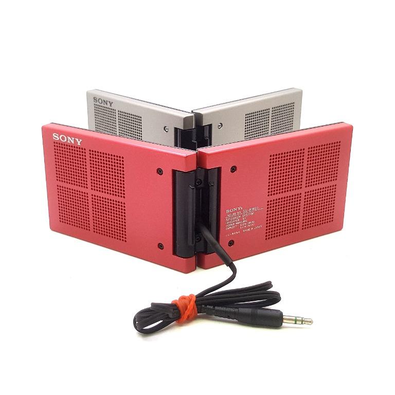 SONY スピーカー システム WALKMAN SQAIR SS-WM20 SONY 1982 foldable stereo speaker SS-WM20 (silver) WALKMAN