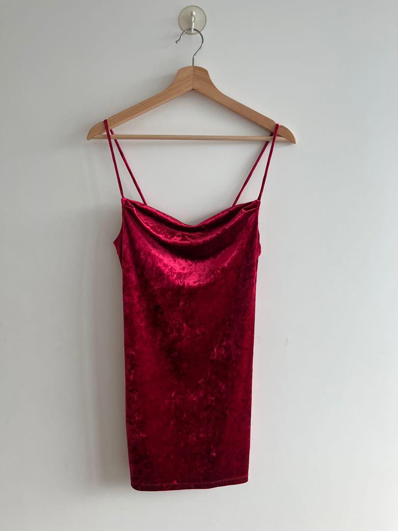 Topshop red top velvet dress