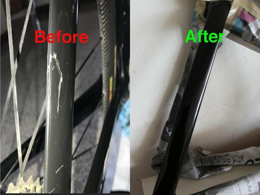 Scratched aluminum bike hot sale frame