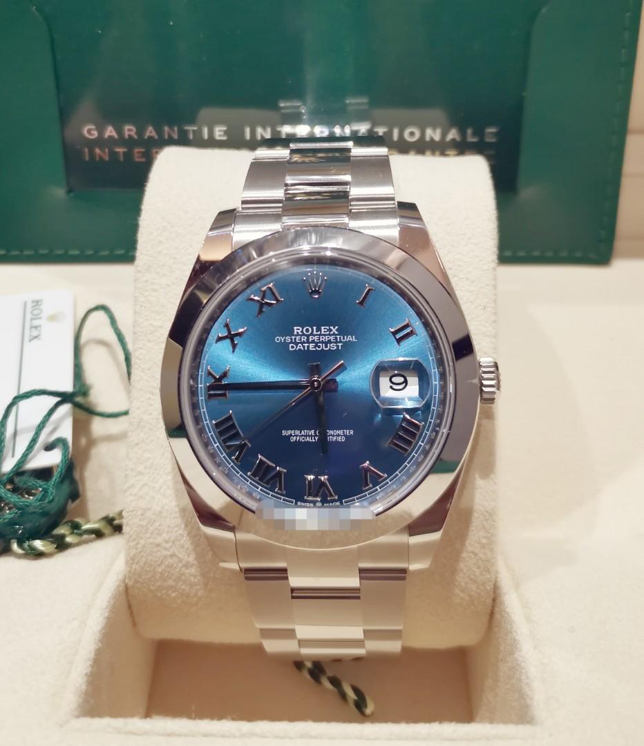 Rolex Datejust 41 Blue Roman 126300, Luxury, Watches on Carousell