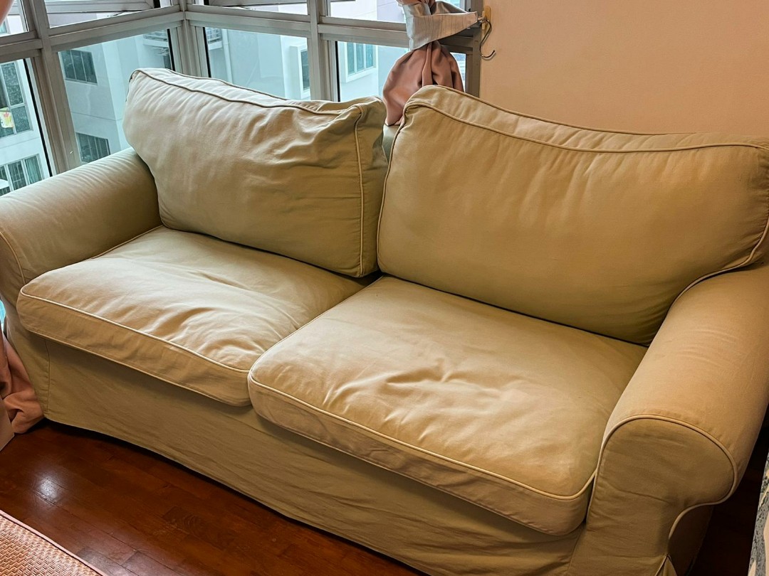 sage green sleeper sofa (can be transformed into a bed *refer to 3rd