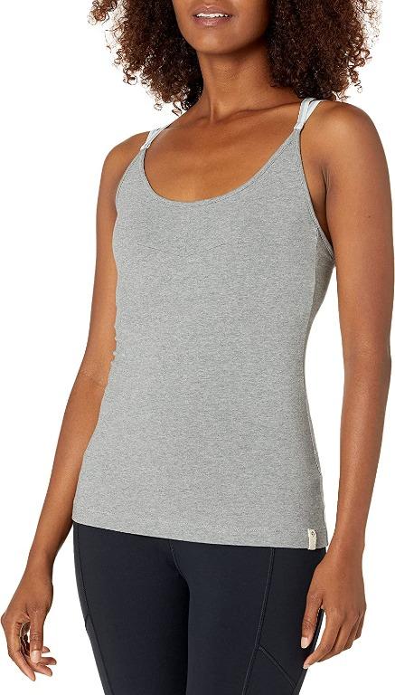 Organic Cotton Open Back Strappy Tank Top Camisole with Built in