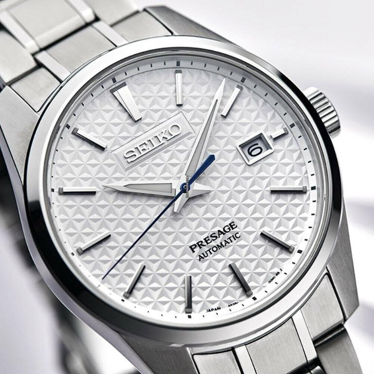 Seiko Presage Sharp Edged Series White Dial Stainless Steel Automatic Watch  SPB165 SPB165J1, Luxury, Watches on Carousell