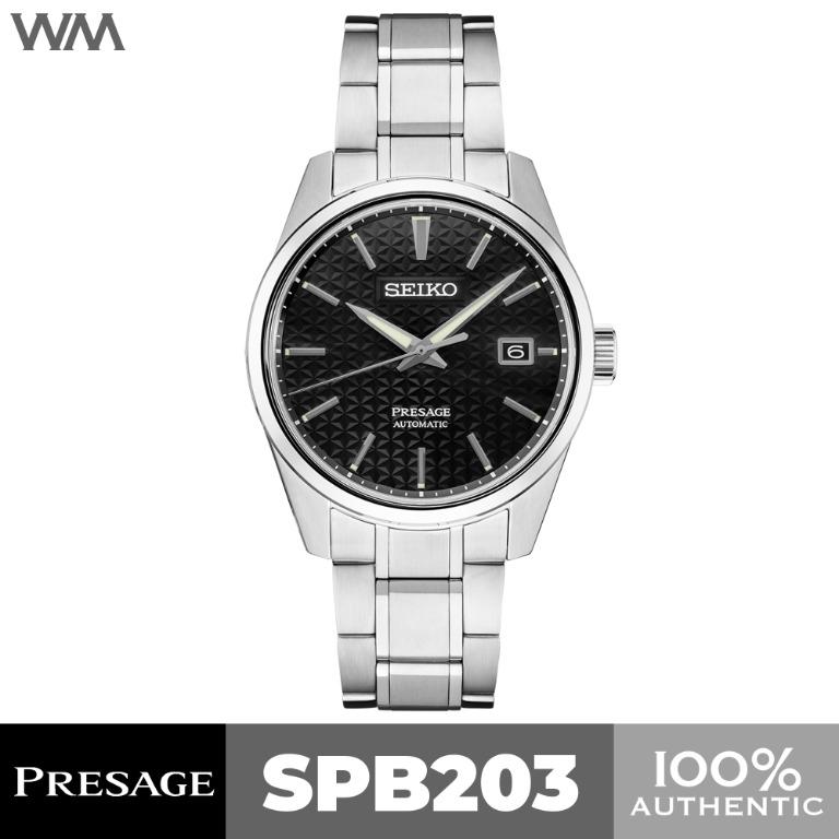 Seiko Presage Sharp Edged Series Black Dial Stainless Steel Automatic Watch  SPB203 SPB203J1, Luxury, Watches on Carousell