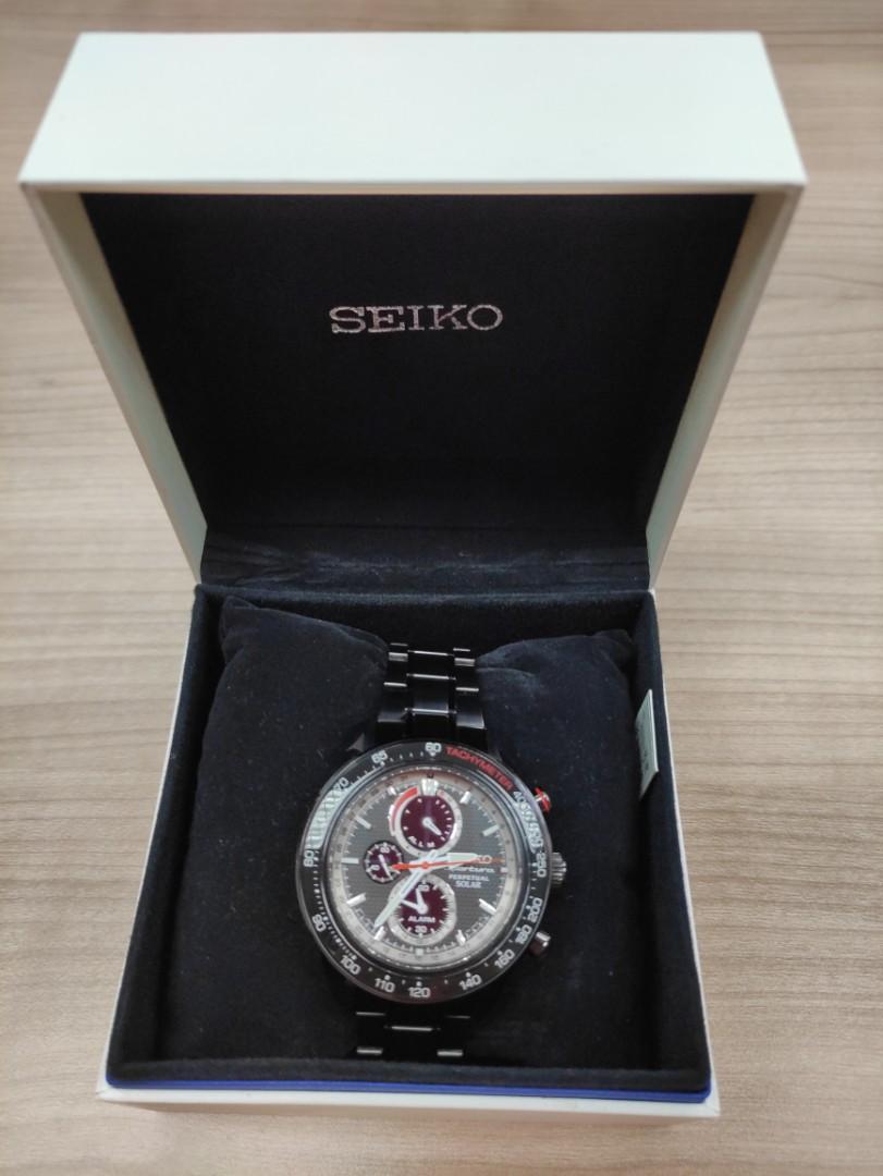 Seiko Sportura Perpetual Solar Chronograph Black Men s Watch