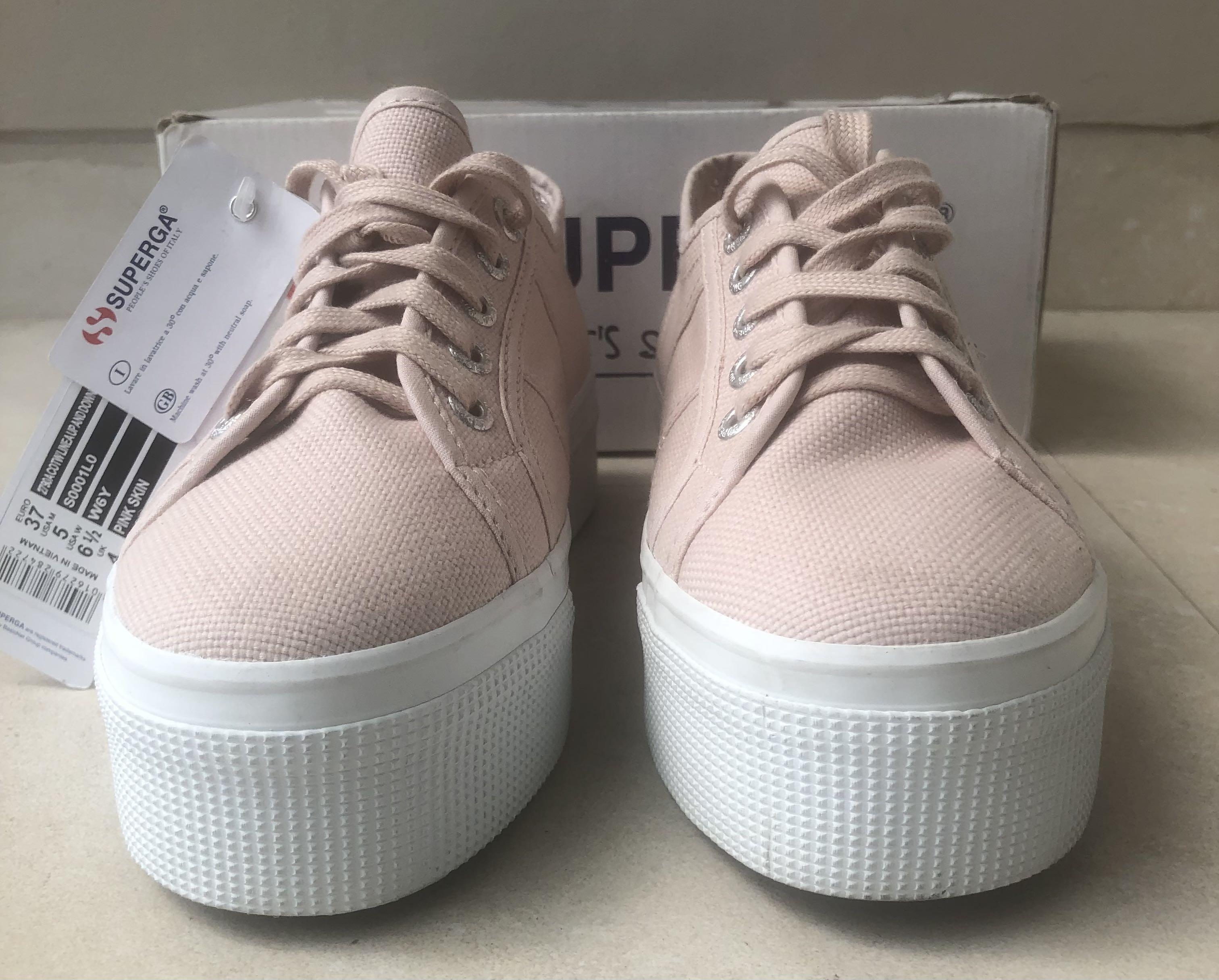 Sepatu wedges casual wanita Shoes sneakers woman Superga 2790 acotw Linea  up and Down warna pink 100% original authentic