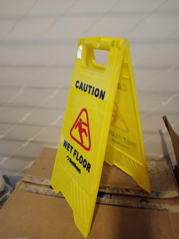 SMITHSON Warning Sign Wet Floor Caution Safety Sign Yellow Plastic ...