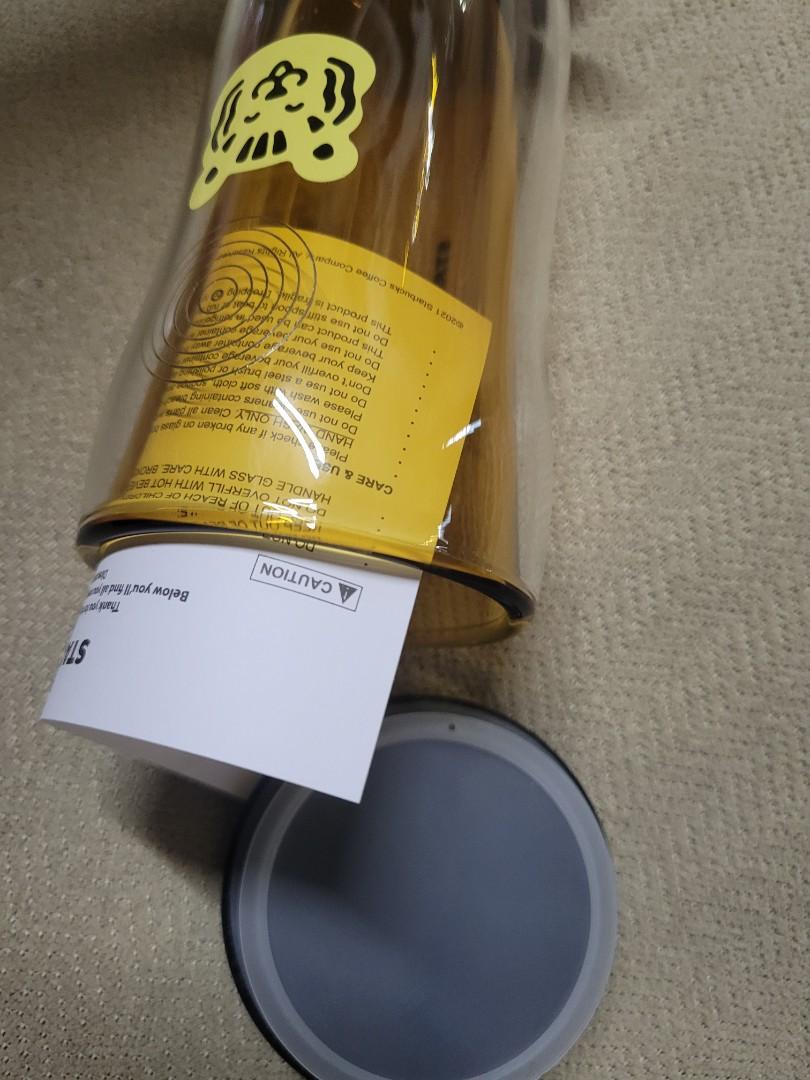 Starbucks double wall glass tumbler with cap 10oz, Furniture & Home