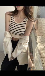 Striped sleeveless top