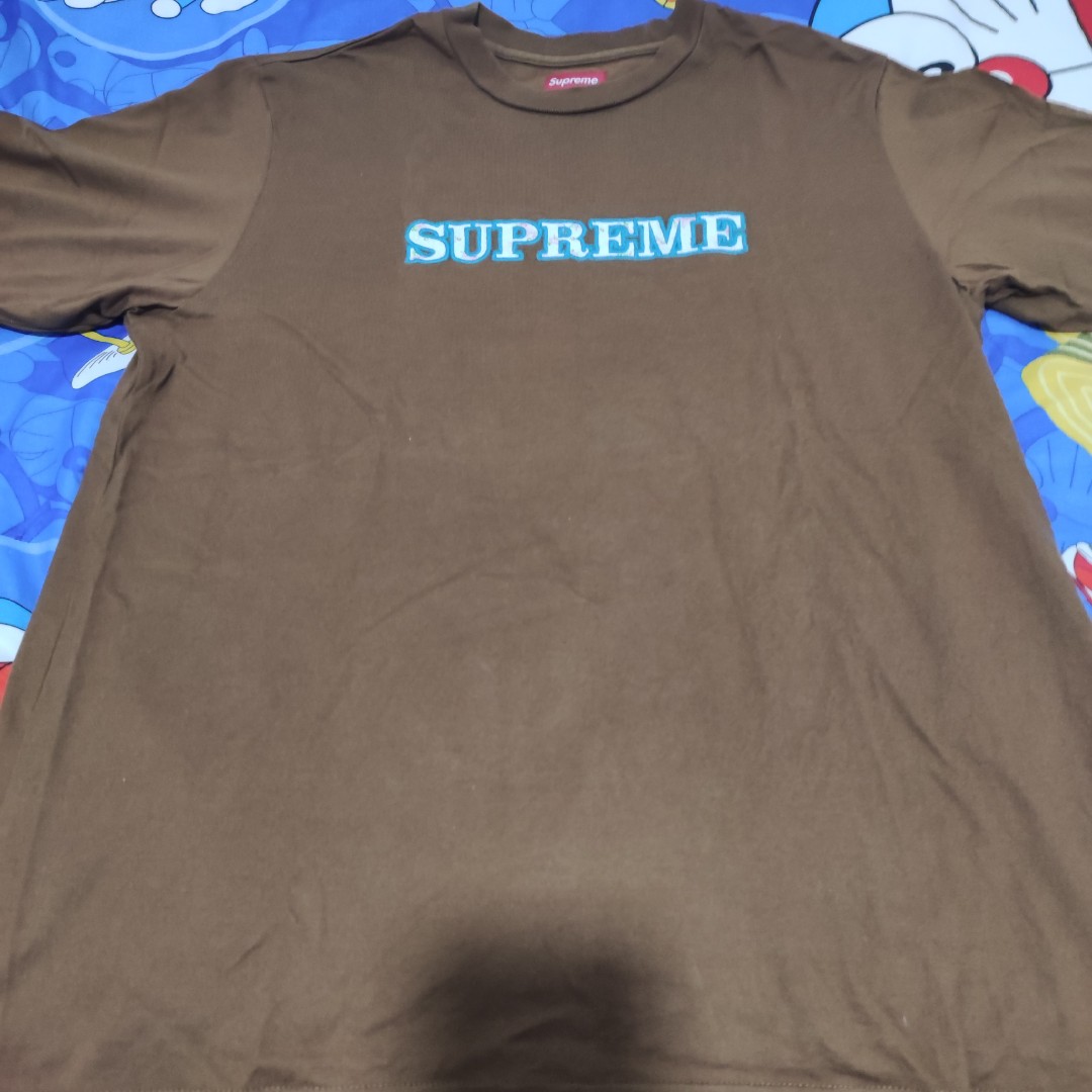 Supreme Floral Logo Tee Brown, Fesyen 