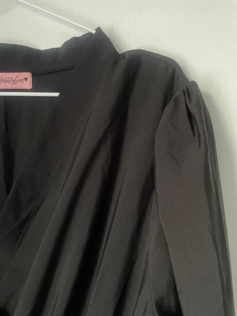 TBG Black Pleated Dress, Women's Fashion, Muslimah Fashion, Dresses on ...