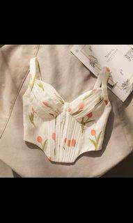 Tulip sleeveless bustier top