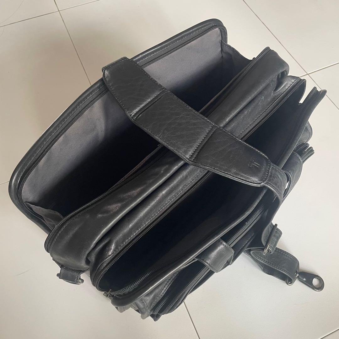 Tumi All Leather Briefcase with Strap, Men's Fashion, Bags, Briefcases