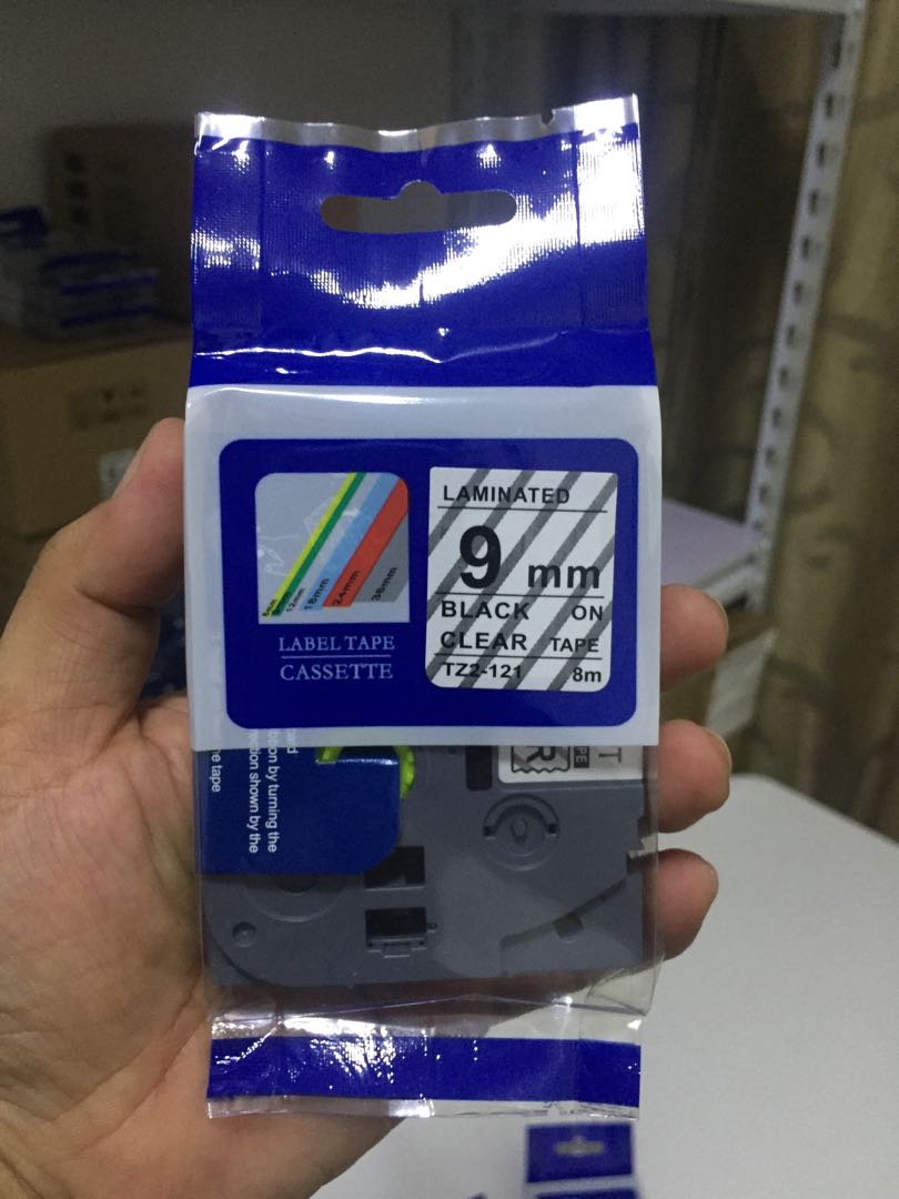 TZ LAMINATED LABEL TAPE; Black print on clear tape, Computers & Tech